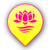 Das Lotus Vita Logo, das eine stilisierte magenta Lotusblüte und Wasserwellen in einem leuchtend gelben Tropfen zeigt.